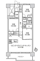 ファミールスクエア八王子 3LDKの間取図画像