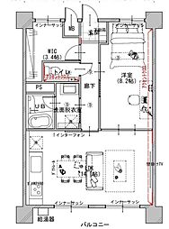 ファミール西八王子2棟 1LDKの間取図画像