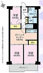 ネオコーポ八王子 3LDKの間取図画像