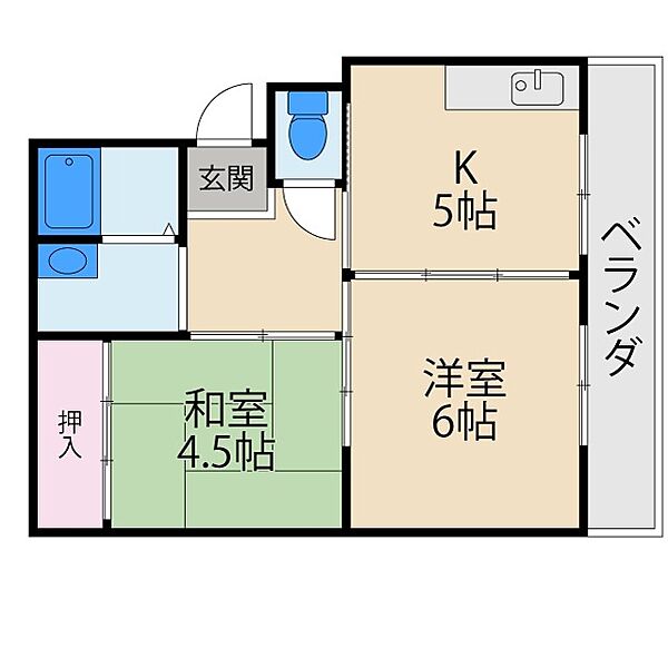 ラークサツキ ｜大阪府寝屋川市新家1丁目(賃貸マンション2DK・2階・40.00㎡)の写真 その2