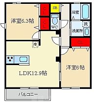 ディアコルモII  ｜ 大阪府枚方市東香里新町（賃貸マンション2LDK・1階・53.97㎡） その2