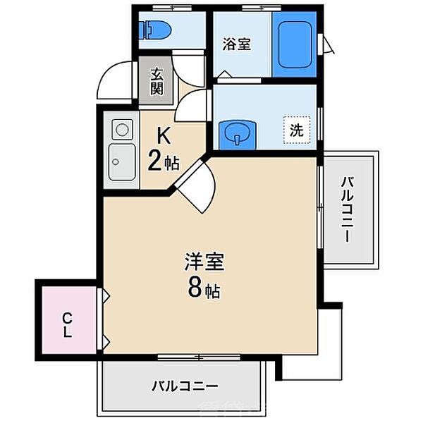 アクティハイム香里園 ｜大阪府寝屋川市田井西町(賃貸マンション1K・2階・26.00㎡)の写真 その2