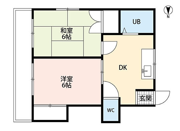 エムロード上神田 ｜大阪府寝屋川市上神田2丁目(賃貸マンション2DK・4階・43.55㎡)の写真 その2