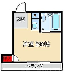 デイルーチェ北岸和田 ワンルームの間取図画像