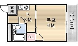 シャトー八坂 1Kの間取図画像