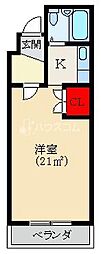 ネオコーポ四條畷 1Kの間取図画像