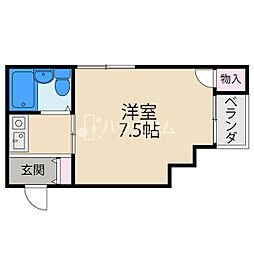 パールマンション ワンルームの間取図画像