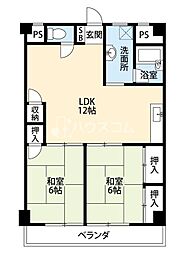 メゾン香里 2LDKの間取図画像