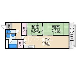 アメニティーコート 2LDKの間取図画像
