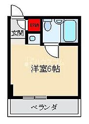クレール香里 ワンルームの間取図画像