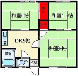 森岡マンション2号館 3DKの間取図画像