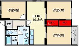 栄コーポ 3LDKの間取図画像