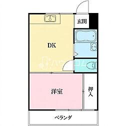 宮前ハイム 1DKの間取図画像
