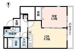 アスピリア砂2 1LDKの間取図画像
