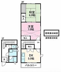 エクセレント桜ケ丘 2DKの間取図画像