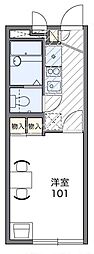 レオパレス香里 1Kの間取図画像