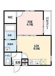 フジパレス大和田I番館 1LDKの間取図画像