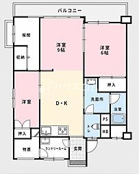 コーポラス喜山荘 3DKの間取図画像