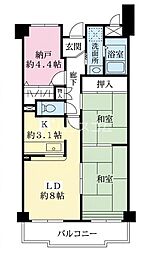 サンマンション南野 3LDKの間取図画像