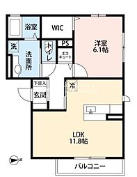 クレヴィアメゾン 1LDKの間取図画像
