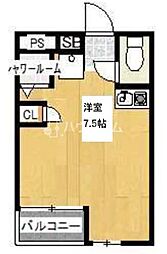 フリーディオ城垣 ワンルームの間取図画像