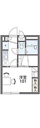 レオパレス上木田 1Kの間取図画像