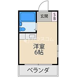 ウチダマンション ワンルームの間取図画像