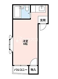 ウイング21 ワンルームの間取図画像
