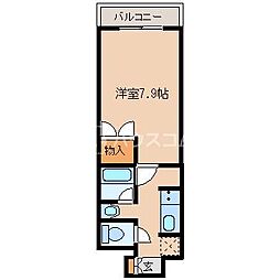 エスペランサ柴田 1Kの間取図画像