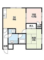レスターテ2 2LDKの間取図画像