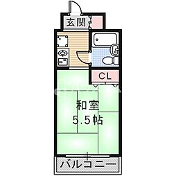 水野ビル 1Kの間取図画像