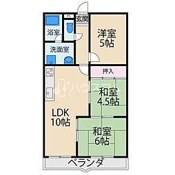 ハイツコスモス 3LDKの間取図画像