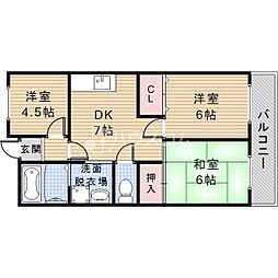 グランヴィラ香里 3DKの間取図画像