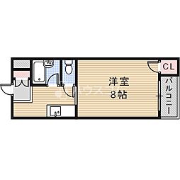 寿ハイツ2 1Kの間取図画像