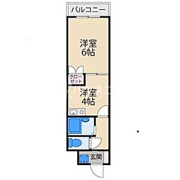 FROMホキタ一番館 1DKの間取図画像