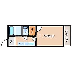 メゾンホレスト 1Kの間取図画像