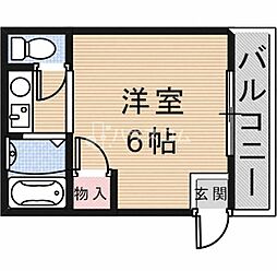 高千穂第2マンション ワンルームの間取図画像