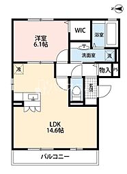 メゾン・ド・コリーヌ 1LDKの間取図画像