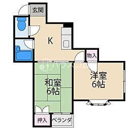 プチシャトー大和田 2Kの間取図画像