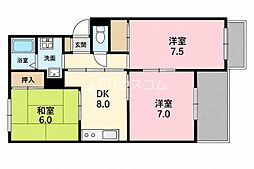 ファミールK1 3DKの間取図画像