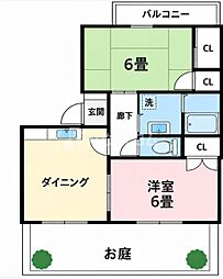 滝本ハイツ 2DKの間取図画像