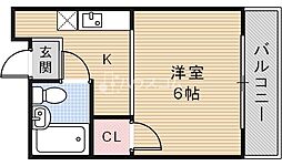 ハイツ北之町A棟 1Kの間取図画像