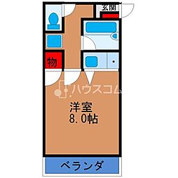 シャンブル2 1Kの間取図画像