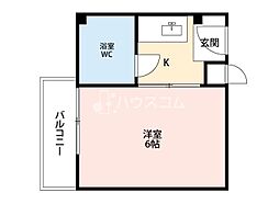 シャルマン南野 1Kの間取図画像