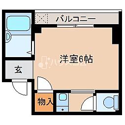 高千穂第2マンション ワンルームの間取図画像