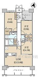 プレサンスロジェ豊橋 3LDKの間取図画像