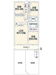 アーバンライフ羽根井図書館前 3LDKの間取図画像