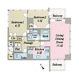 間取図画像 2LDK