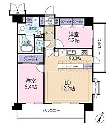 グランド・ガーラ代田橋 2LDKの間取図画像
