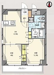 コアロード板橋 2DKの間取図画像
